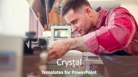  Presentation with paper bag - Presentation design with paper bag next to apparatus background and a  colored foreground