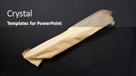  Presentation with black paper - Presentation theme consisting of paper-bag-on-a-black background and a dark gray colored foreground