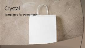  Presentation with paper bag - PPT theme enhanced with paper bag on textured background background and a mint green colored foreground