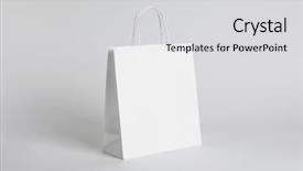  Presentation with paper bag - Presentation consisting of paper bag on white background background and a light gray colored foreground