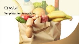  Presentation with grocery bag - Audience pleasing slide deck consisting of paper bag with food backdrop and a blonde colored foreground