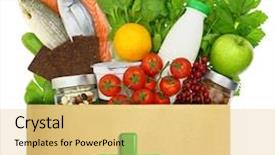  Presentation with medical cross - Colorful presentation theme enhanced with paper bag with medical green backdrop and a yellow colored foreground