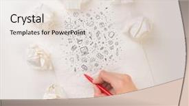  Presentation with alternative - Presentation design featuring paper balls drawing mixed media background and a lemonade colored foreground