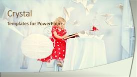  Presentation with birdcage - Presentation theme enhanced with paper bird in a birdcage background and a cream colored foreground