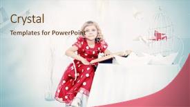  Presentation with birdcage - PPT theme with paper bird in a birdcage background and a cream colored foreground