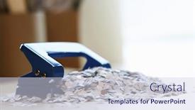  Presentation with bits - Presentation theme having paper-bits-by-hole-punch background and a sky blue colored foreground