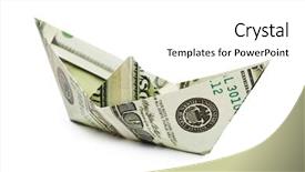  Presentation with ship - PPT layouts having paper boat - ship made of money isolated background and a white colored foreground