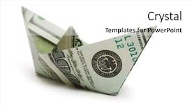  Presentation with ship - Theme with paper boat - ship made of money isolated background and a white colored foreground