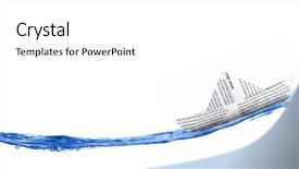  Presentation with waves - Beautiful PPT theme featuring paper boat riding the waves backdrop and a white colored foreground