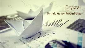  Presentation with boats - Slide set consisting of paper-boats-on-the-documents background and a soft green colored foreground