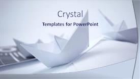  Presentation with closeup of a paper boat - Slide set enhanced with paper-boats-on-the-documents background and a sky blue colored foreground
