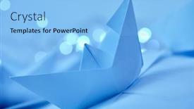  Presentation with boats - PPT theme enhanced with paper-boats-on-the-documents background and a light blue colored foreground