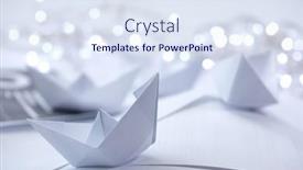  Presentation with boats - Amazing slide set having paper-boats-on-the-documents backdrop and a sky blue colored foreground