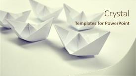  Presentation with boats - Presentation featuring paper-boats-on-the-documents background and a  colored foreground
