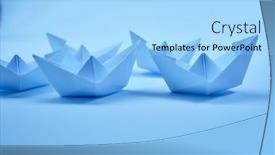  Presentation with boats - Slide deck having paper-boats-on-the-documents background and a  colored foreground