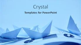  Presentation with boats - Presentation consisting of paper-boats-on-the-documents background and a light blue colored foreground