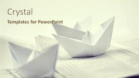  Presentation with boats - Theme consisting of paper-boats-on-the-documents and a cream colored foreground
