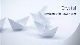  Presentation with boats - Cool new PPT layouts with paper-boats-on-the-white backdrop and a sky blue colored foreground