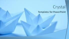  Presentation with boats - Slide set consisting of paper-boats-on-the-white background and a sky blue colored foreground