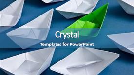  Presentation with boat - PPT layouts enhanced with paper boats background and a teal colored foreground