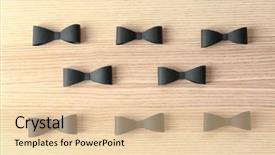  Presentation with paper - PPT layouts with paper bow ties on wooden background and a lemonade colored foreground
