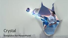  Presentation with breakthrough - Beautiful theme featuring paper breakthrough hole effect backdrop and a light gray colored foreground