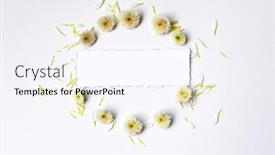  Presentation with white flower frame - PPT layouts with paper-card-frame-with-flower background and a sky blue colored foreground