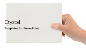 Presentation with paper - Presentation enhanced with paper card in woman hand background and a white colored foreground