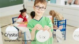  Presentation with ancient egypt paper - Colorful slide deck enhanced with paper cards with written english backdrop and a soft green colored foreground