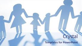  Presentation with family holding hands - PPT layouts featuring paper chain cutout holding hands background and a light blue colored foreground