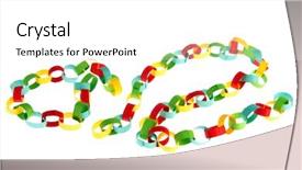  Presentation with chain - PPT theme consisting of paper chain in many colors background and a white colored foreground