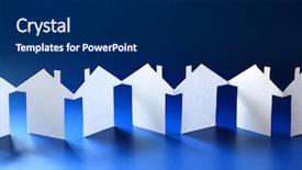  Presentation with neighbors - Beautiful presentation design featuring paper chain neighborhood row backdrop and a dark gray colored foreground