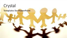  Presentation with chain - Cool new presentation with paper-chain people holding hands backdrop and a white colored foreground