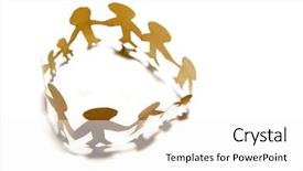  Presentation with chain - Audience pleasing slides consisting of paper-chain people holding hands backdrop and a white colored foreground