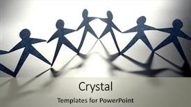  Presentation with chain - Beautiful presentation theme featuring paper-chain people holding hands backdrop and a light gray colored foreground