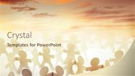  Presentation with team hands - Presentation design with paper-chain-team-holding-hands background and a lemonade colored foreground