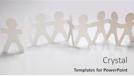  Presentation with partnership - Presentation consisting of paper-chain-team-holding-hands background and a white colored foreground