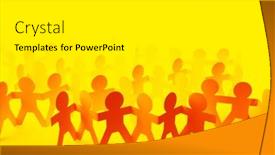  Presentation with partnership - Slide deck consisting of paper-chain-team-holding-hands background and a white colored foreground