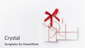  Presentation with christmas presents - Theme enhanced with paper christmas presents with red background and a white colored foreground