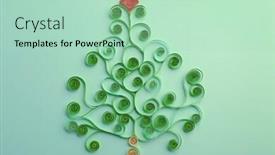  Presentation with turquoise - Audience pleasing PPT layouts consisting of paper christmas tree on turquoise background backdrop and a mint green colored foreground