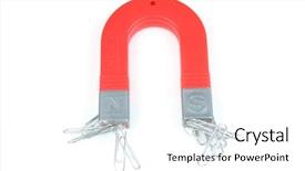  Presentation with magnet - Slide set having paper clip - magnet attracting a group background and a white colored foreground