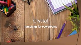  Presentation with colorful flower - Slides consisting of paper clip - office table with notepad colorful background and a coral colored foreground