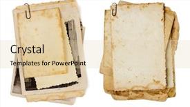  Presentation with old photo - Cool new slides with paper clip - old photos bunch isolated backdrop and a lemonade colored foreground