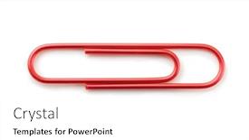  Presentation with metallic - Slide deck with paper-clip-metallic-red-paper background and a  colored foreground