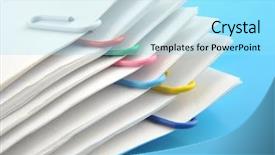  Presentation with paper - Beautiful slide deck featuring paper clips and file backdrop and a arctic colored foreground