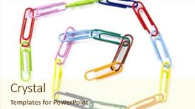  Presentation with chain - Colorful presentation theme enhanced with paper clips connected in chain backdrop and a cream colored foreground
