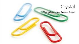  Presentation with paper - Beautiful theme featuring paper clips isolated on white backdrop and a white colored foreground