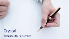  Presentation with electronic health record - Slides having paper computer records - close-up of the scientist makes background and a  colored foreground