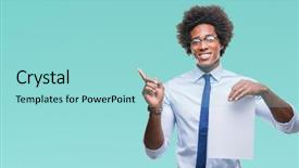  Presentation with american - Slide set featuring man holding blank paper contract background and a arctic colored foreground