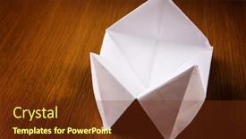  Presentation with game - Audience pleasing slides consisting of paper-cootie-catcher-fortune-telling backdrop and a tawny brown colored foreground